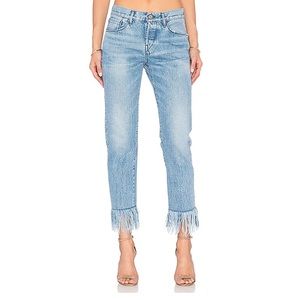 3x1 Straight Fringe Hem Crop Jeans- Color: Stella